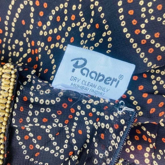 Paaneri India Black & Gold Beaded Sparkly Bohemian Blouse - Picture 7 of 7